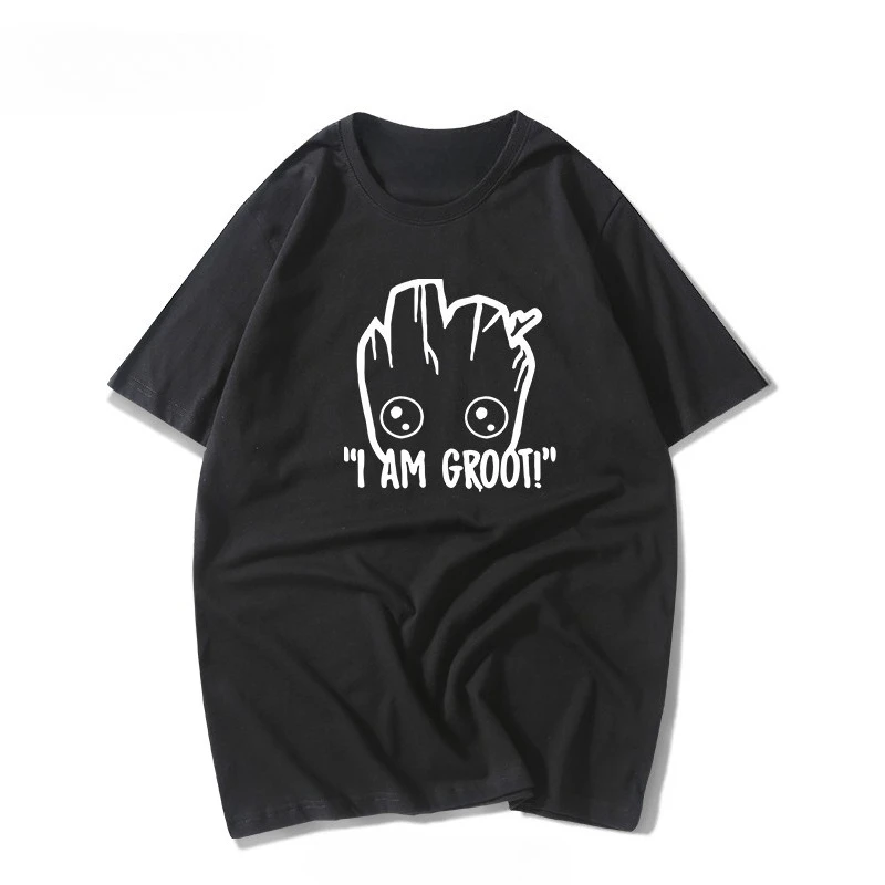 Camiseta pequeña de Groot de Marvel para hombre, ropa de manga corta para mujer del personaje de la película de Marvel Groot, Guardianes de la Galaxia 2