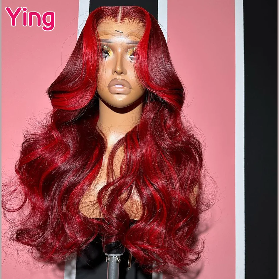 

Ying Highlight Red 5x5 Lace Front Wig Body Wave 200% 13x6 Lace Wig 13x4 Transparent Lace Frontal Wig PrePlucked With Baby Hair