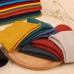 Elastic Rib Cuffs Sleeves Solid Color Knitted Fabric Sweater Garment Sweatshirt Clothes Cuffs Fabric DIY Sewing Supplies