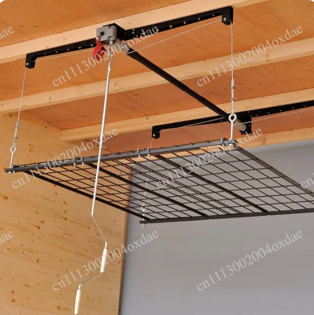 Hanging Ceiling Storage Shelf for Garage, large capacity, easy to install, great for organizing items and saving floor space