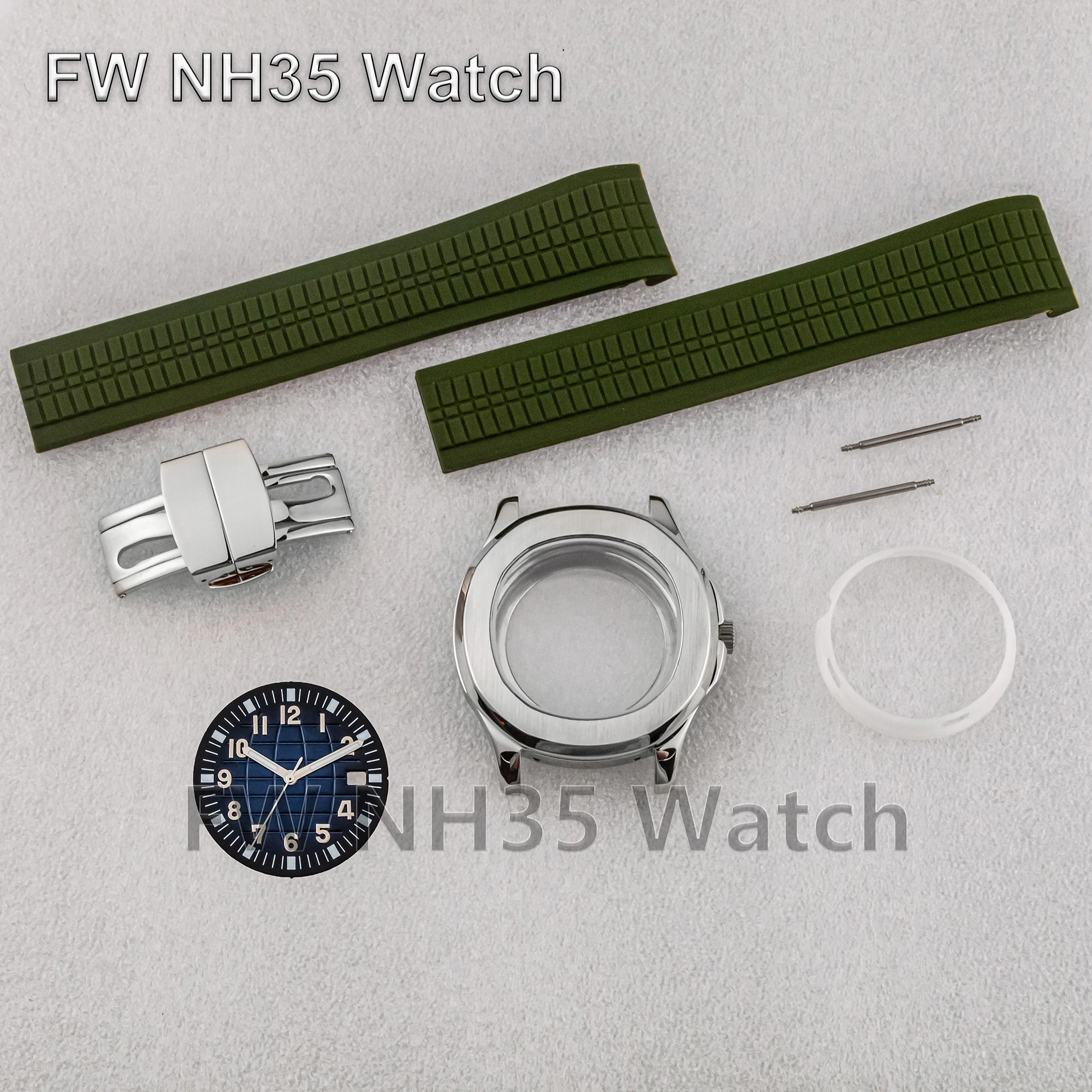 

NH35 Case 42mm Watch Case for AQUANAUT Nautilus Watches 10ATM Waterproof Case Strap Dial Hands fit NH34/35/36 Automatic Movement