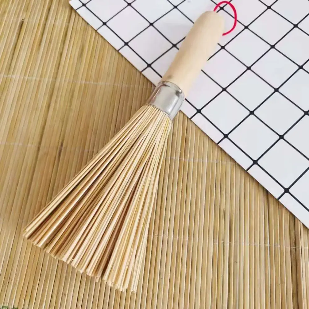 Home Wooden Handle Bamboo Durable Wok Brush Dish Scrubber Pot Pan Cleaner Cleaning Tool