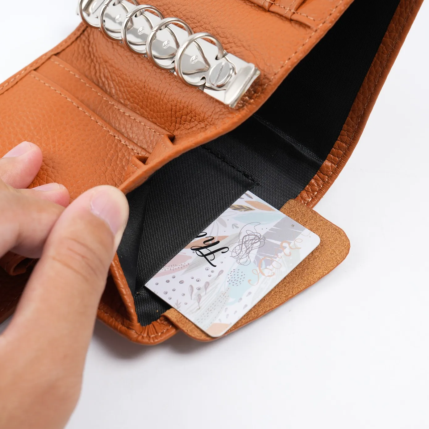 Planificador de anillos de tamaño A8 Regular de Moterm imperfecto limitado, minicuaderno de 5 agujeros de piel de vaca de grano de guijarro con organizador de anillos de 15 MM