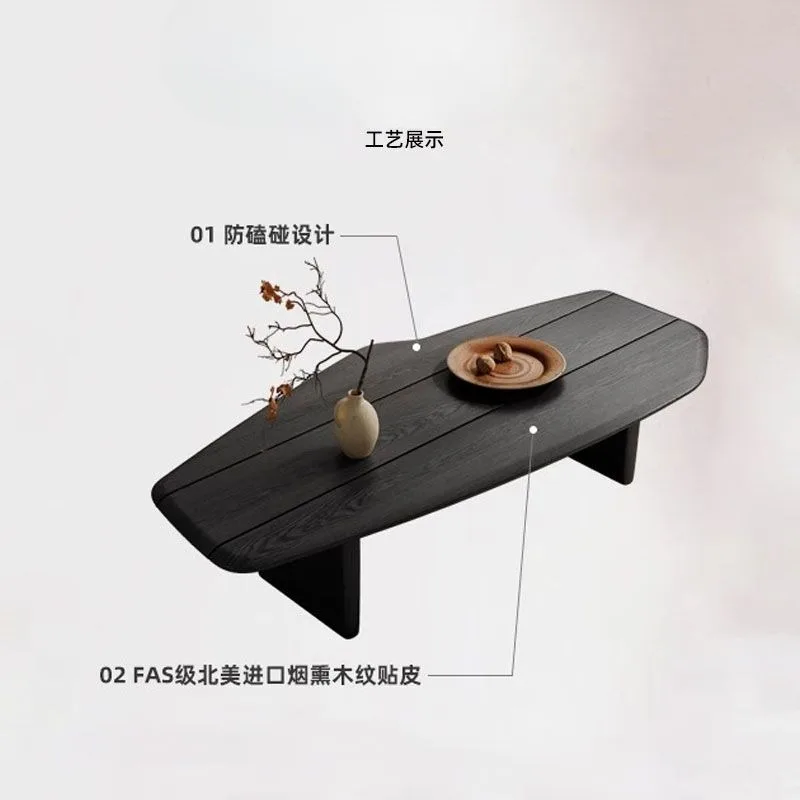 Wabi-sabi black coffee table, home living room Nordic small apartment minimalist modern minimalist special-shaped designer