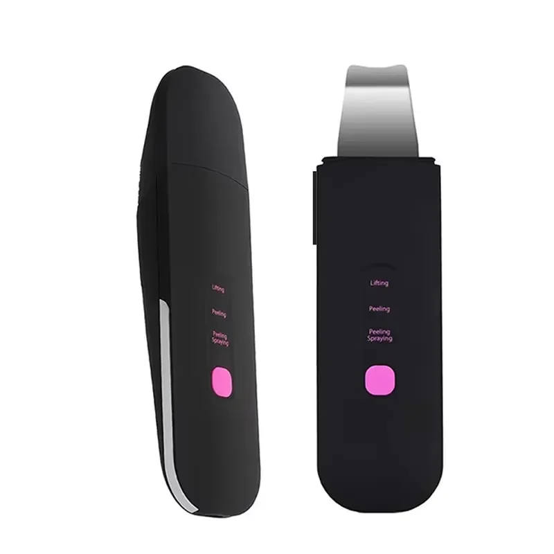2025 Hot Selling Ultrasonic Scrubber Ion Deep Cleansing Face Spatula with Spray Moisturizer for Body & Nose Peeling