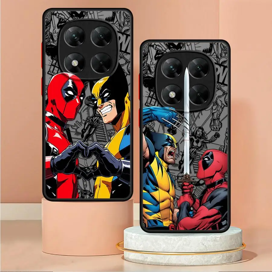 Чехол WolveriNe и Дэдпул для Xiaomi Redmi Note 13 10 14 Pro Plus 12 10S 11 11S, матовый чехол для телефона