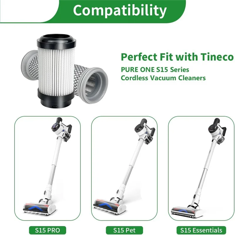 【الكعكة الساخنة】فلتر بديل S15 HEPA للمكنسة الكهربائية اللاسلكية Tineco Pure ONE S15 Series Pure ONE Air Pet، فلتر ما قبل وبعد