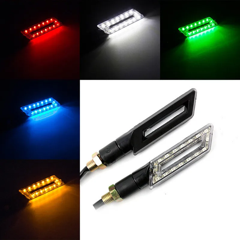 

2PCS Motorcycle Modification Universal Willow Blade Turn Signal Light 15LED High Bright Turn Signal Light Motorcycle Lamps