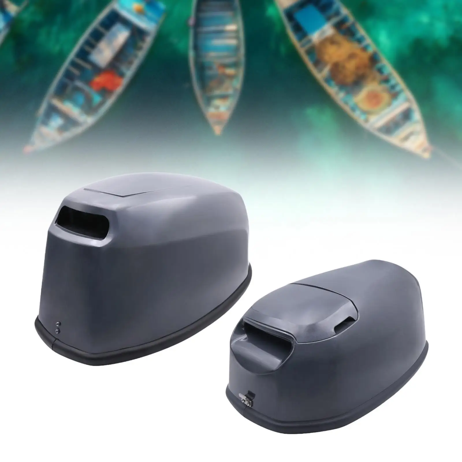 غطاء محرك القارب الخارجي، غطاء حماية محرك القارب، بديل احترافي أسود متوافق مع أربعة أشواط