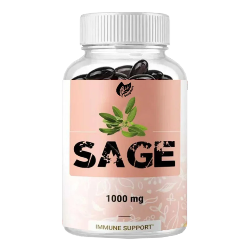 

Sage 1000mg Natural Digestive and Immune Support, Vegan, Non GMO Antioxidant Supplement, 60 Capsules
