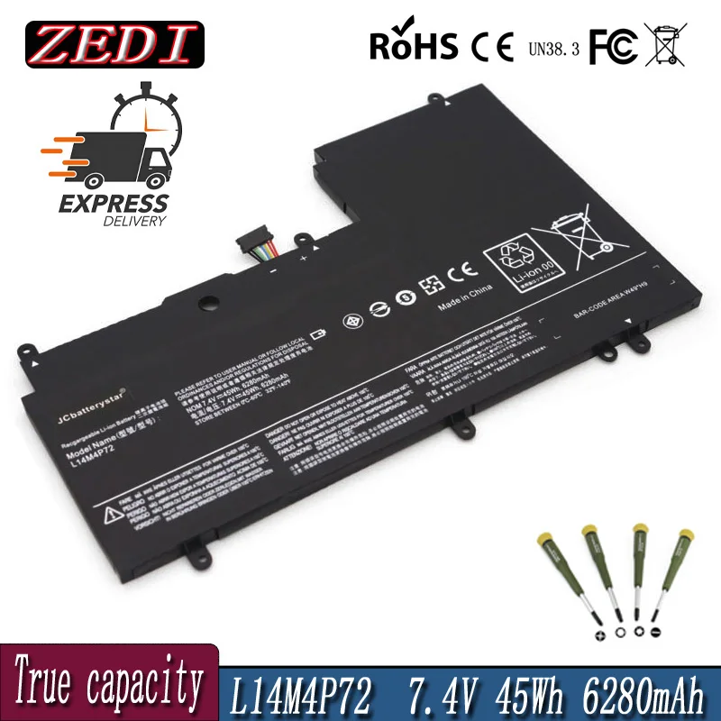 ZEDI New L14S4P72 L14M4P72 Laptop Battery for Lenovo Yoga 3 14 Yoga 700 14ISK Series Yoga3 14-IFI Yoga 3 14-ISE 7.5V 6280mAh