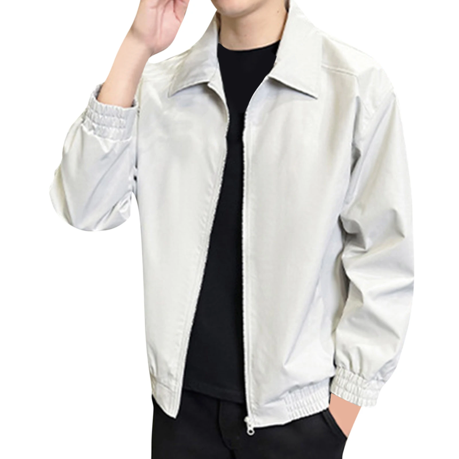 

Loose Fit Men's American Retro Pilot Jacket Casual Zipper Collar Workwear Outerwear Trendy Wide Version Men's Jacket 2025
