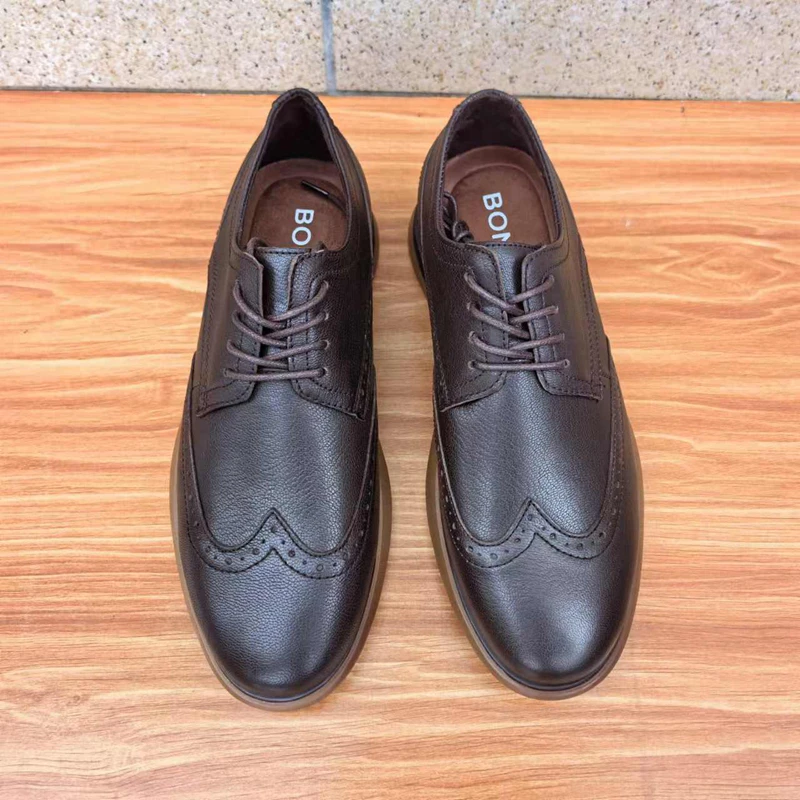 

Высококачественная мужская повседневная кожаная модель Thi Bot, осенняя универсальная Blo Busin oes, большие размеры из натуральной кожи, молодежная и средняя...