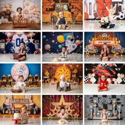 Sports Theme Birthday Backdrop Speed Racer Boys Girls Photography Props Kids Baby Cake Smash Photocall Decor Party Backgrounds
