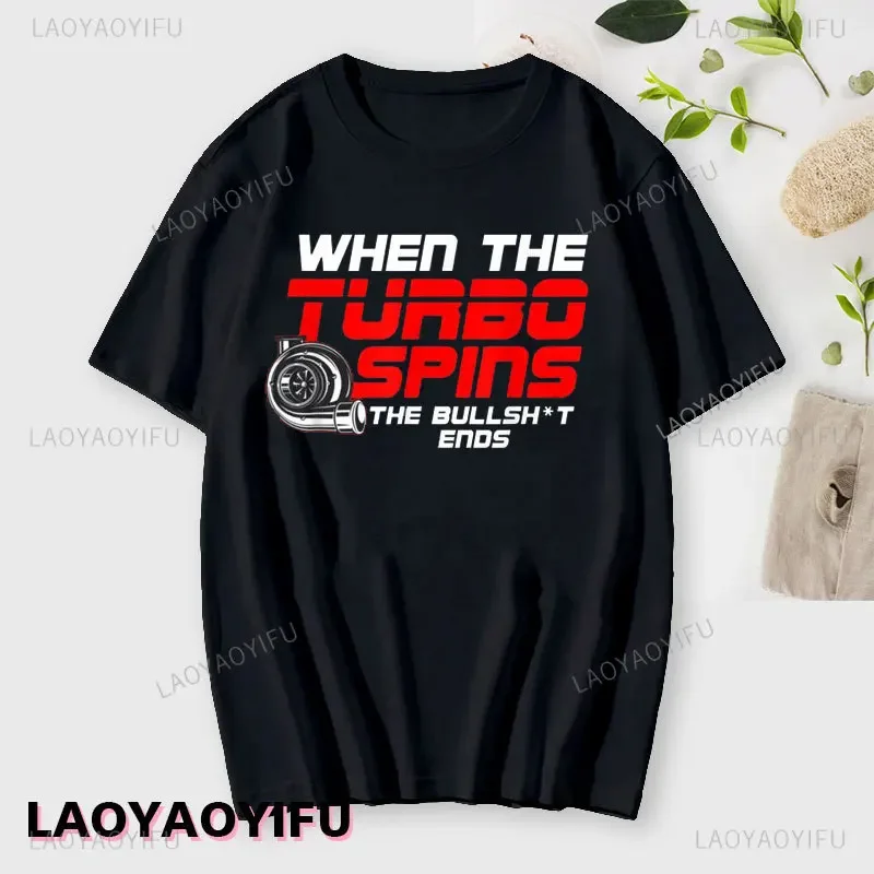 Grappige Turbo Spins Afdrukken T-shirt voor Mannen Zomer Katoen O-hals Tops Shirt Casual Cosie Speciale T-shirts Unisex Sweashirt Tees
