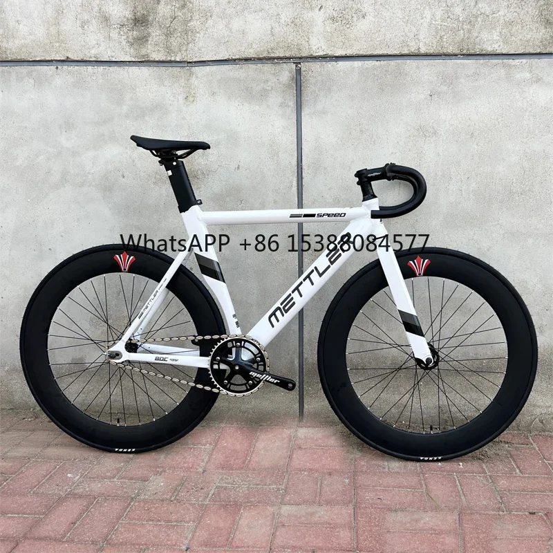 METTLER Track Bike With 70mm Rim Three Spoke Wheel Aluminum Alloy Frame Fork Single Speed 700C Fixed Gear Racing Fixie Bicycle