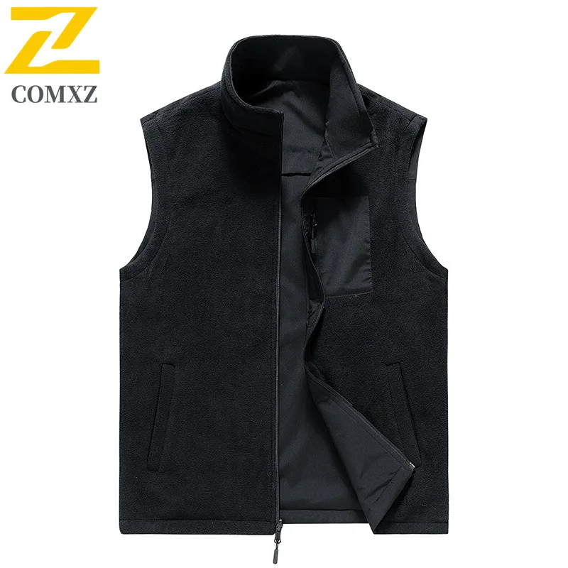 Men's Vest 2025 New Double-sided Windbreaker Fleece Warm Weather Resistant Fishing Vest Outdoor Photography Fishing Men Jacket