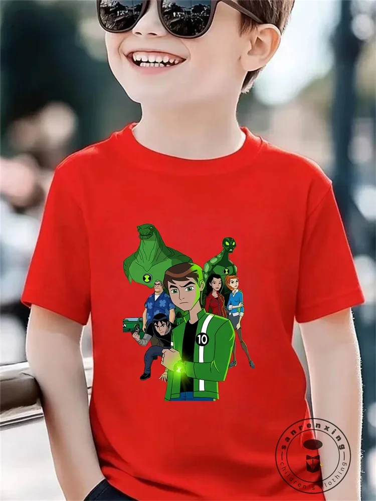 بن 10 يطبع بلوزات كاجوال للأطفال لجميع المواسم، بلايز رائعة، ملابس للجنسين للأولاد والبنات، صيفي