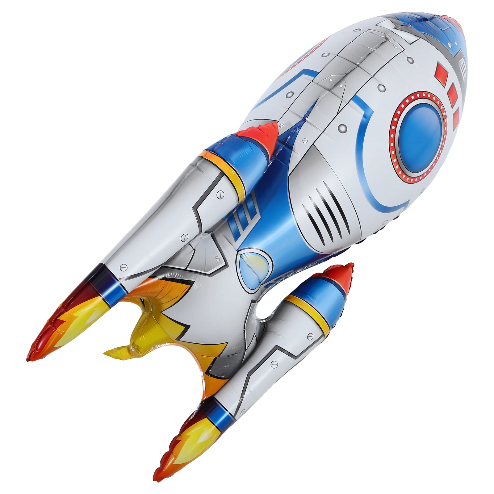 

3D Rocket Balloon Inflatable Space Theme Party Decoration 75g Birthday Childrens Day Supplies Fits Wall Door Window Ceiling