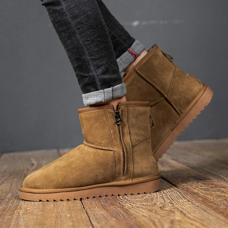 

Men’s Winter Outdoor Boots, Hanukkah Festival Ready, Thick Lined Calf, Anti-Skid Soles, Breathable for Snow Adventures