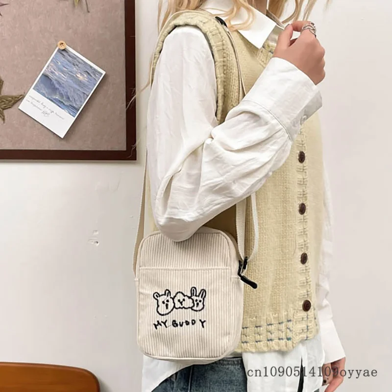 Cute Girl's Crossbody Bag 2026 New Korean Style INS Japanese Harajuku Plaid Storage Bag Women's Single Shoulder Bag Street Trend
