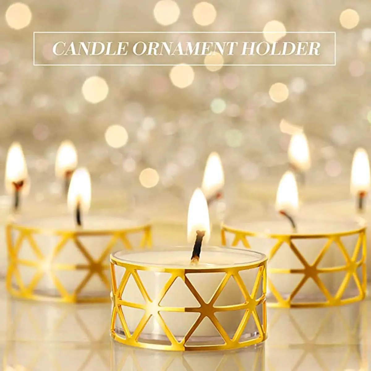 AT84-12 Pcs Of Round Mesh Napkin Ring Holder, Table Set Suitable For Casual Or Formal Occasions And Wedding Parties (Golden)