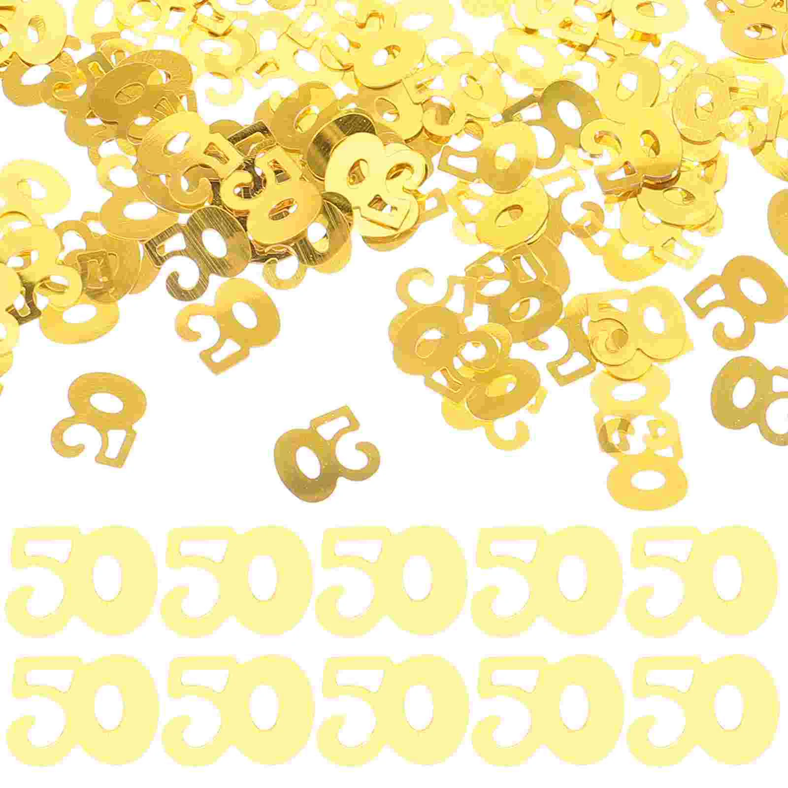 1200pcs Number 50 Sequins Confetti Memorial Gifts Table Confetti Decoration for Birthday Anniversary (Golden)