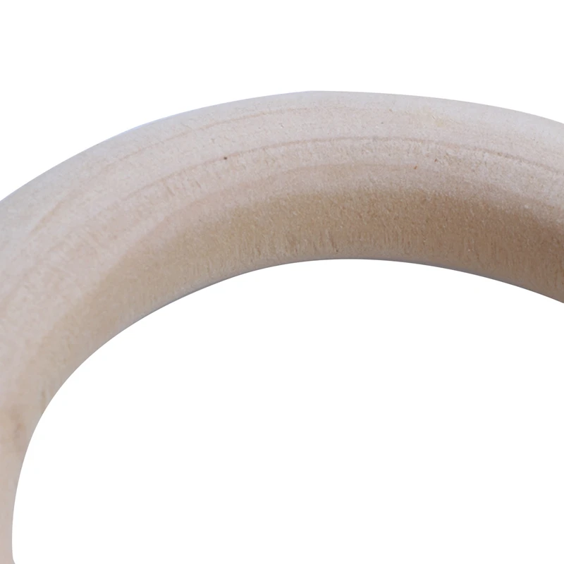 3X Natural Wooden Rings, Diameter 50Mm