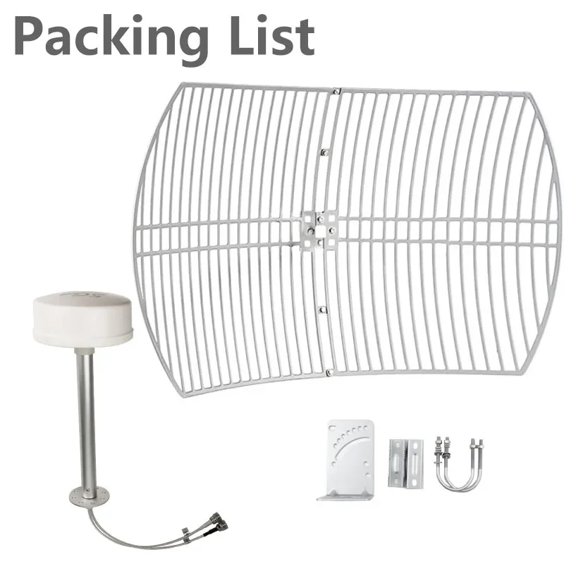 Mimo Antenna Grid para Roteador, Comunicação Parabólica Radio Mesh, 0.6-6GHz, 2x30dBi, 4G, 5G