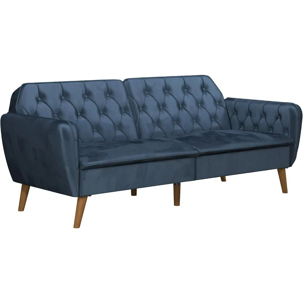 Tallulah Memory Foam Futon, Blue Velvet