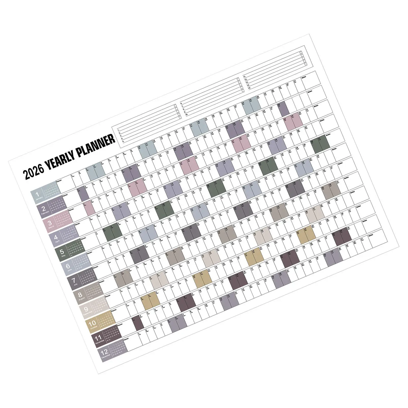 

2026 Annual Wall Calendar Huge Large Paper Monthly Planner Full Year Jumbo Calendar for Family Organizer Office Home School