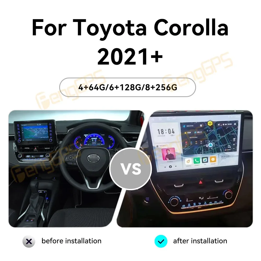 CarPlay Infotainment Display For Toyota Corolla 2021 13.3