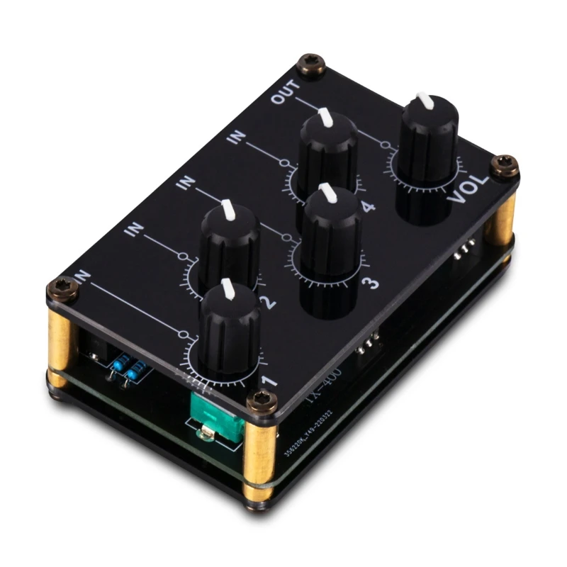 Q39D 4-канальный линейный миксер, портативная пассивная аналоговая звуковая микшерная консоль, высокое качество звука стерео микшер