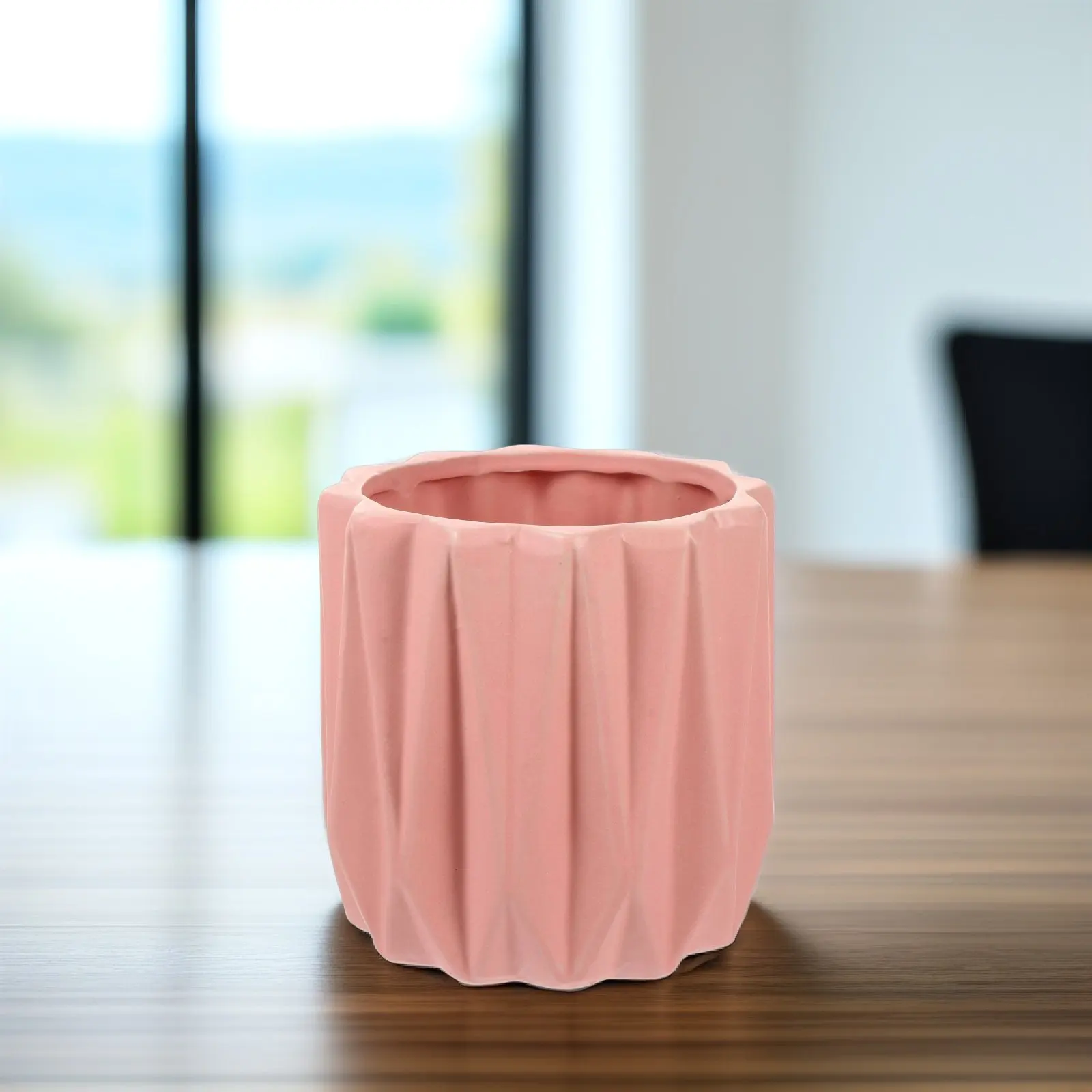 

Геометрический керамический цветочный горшок в современном стиле с дренажным отверстием и поддоном для декора дома, офиса, настольных растений и суккулентов