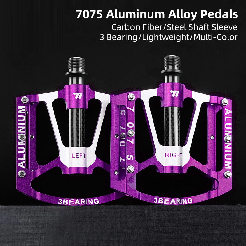 

CNC 7075 Aluminum Alloy Bike Pedals High Performance 3 Bearing Lightweight Anti-Slip Universal for Road Mountain Bicycle