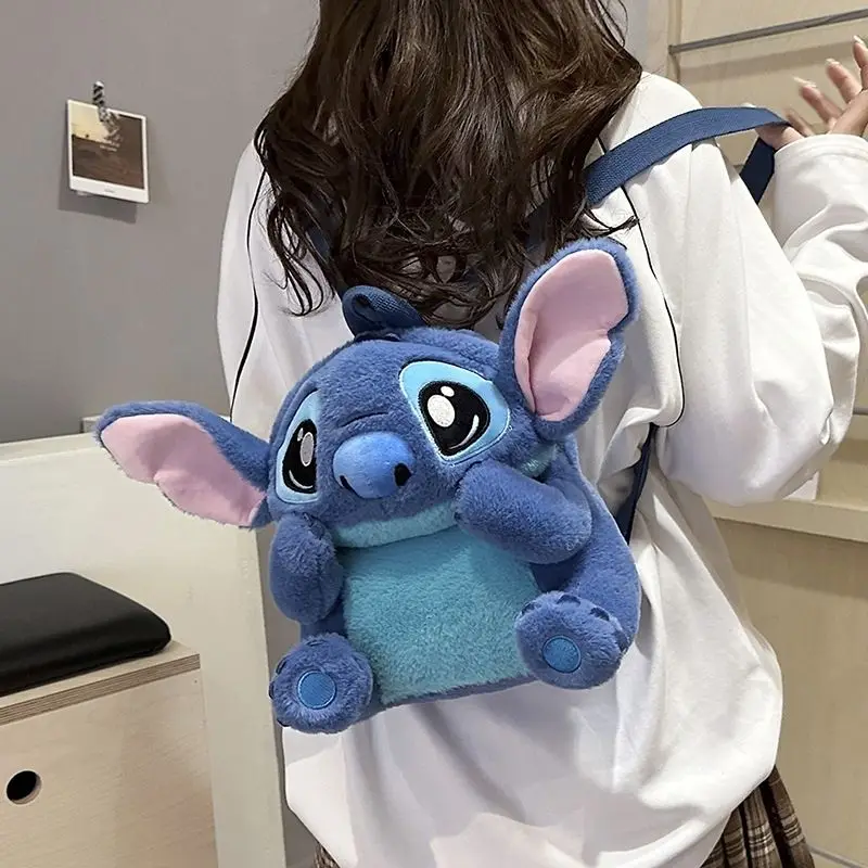 

Lilo & Stitch Shoulders Bag Cartoon Disney Stitch Plush Travel Personalized Casual Backpack Girl Cute School Bag Children's Gift