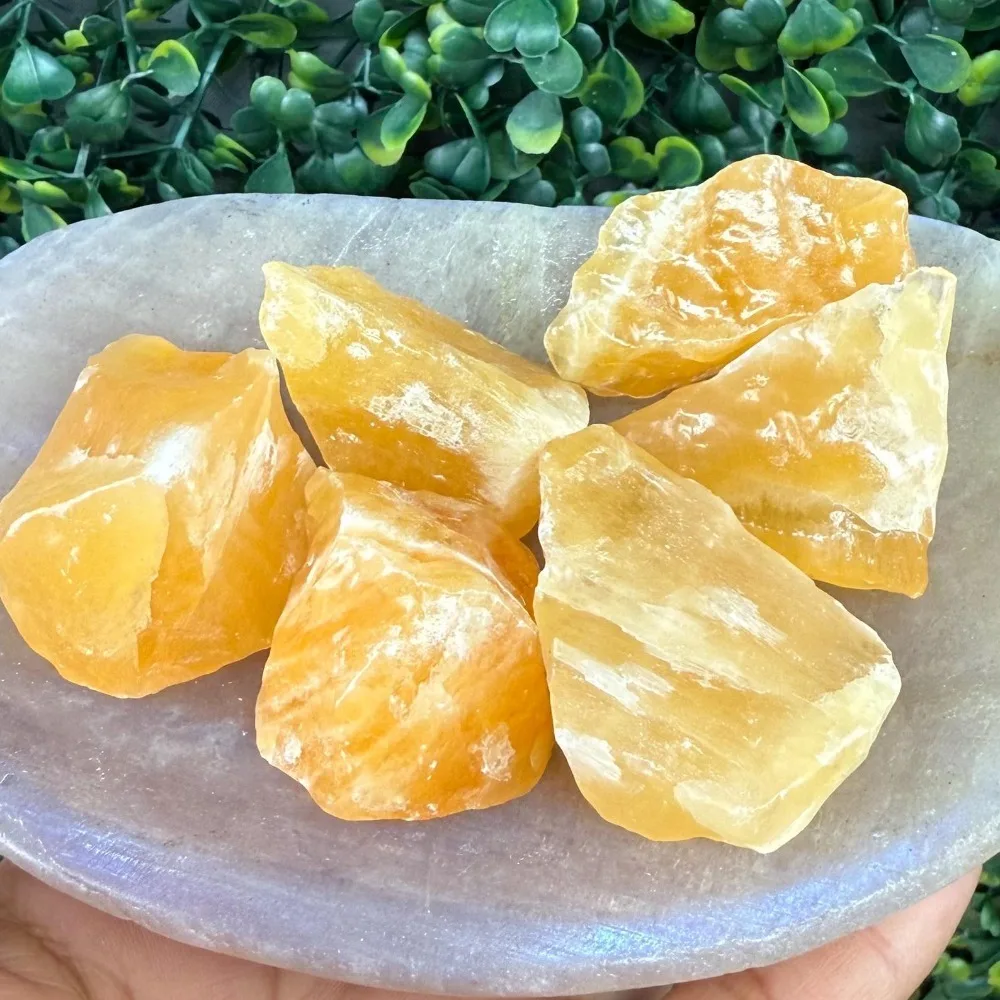 Natural Yellow Calcite Stone with White & Yellow  Marbling Chakra Suitable for home and office decoration, aromatherapy, chakra