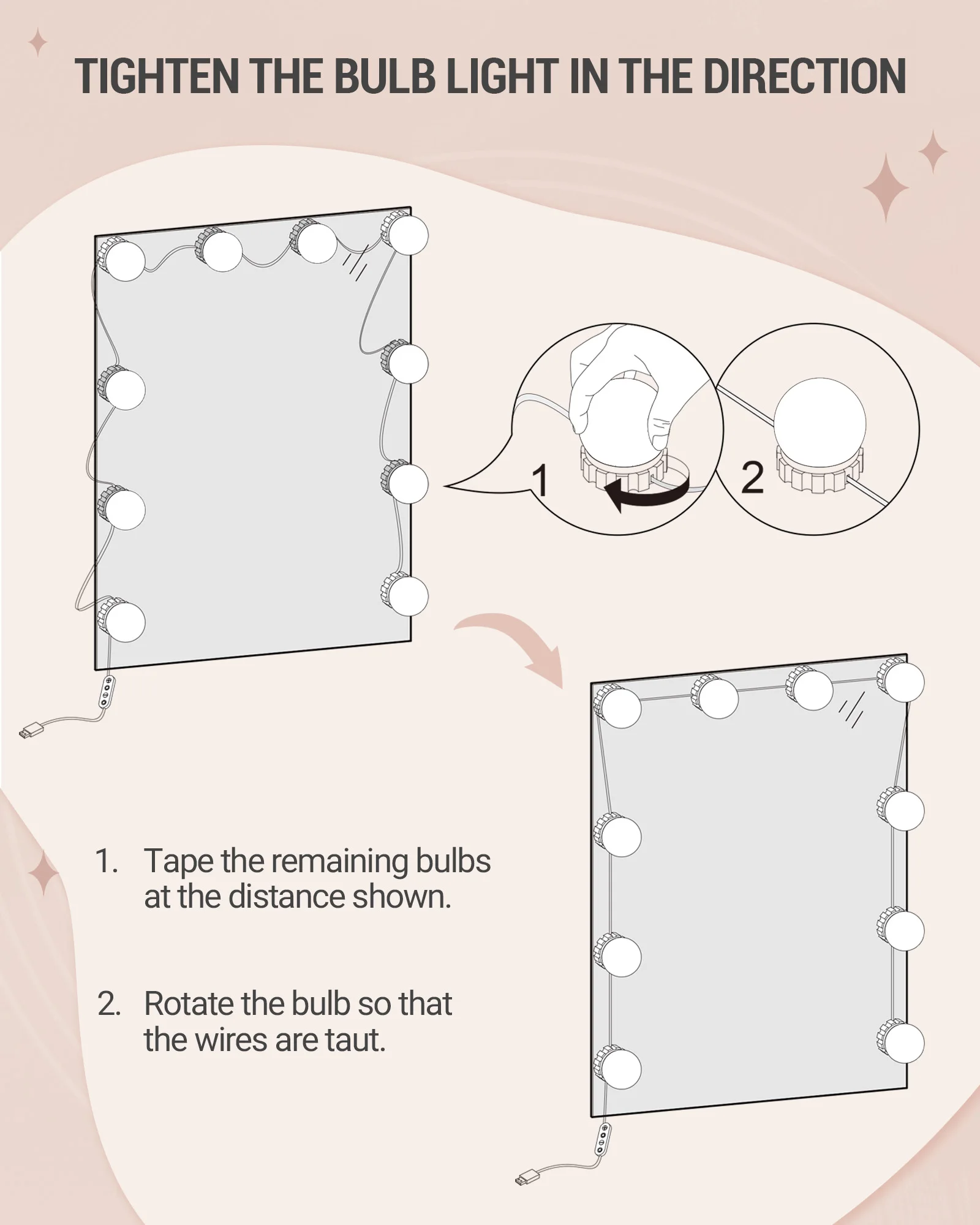 طاولة تزيين هزوانري مع إضاءة LED، سطوع قابل للتعديل، مع مرآة، خزانة ملابس مع درجين، 4 أرفف، مقصورتين