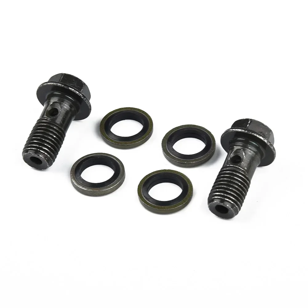 2pcs M10 X 1.25mm Motorcycle Brake Tubing Bolt+4pcs Washers Set Motorbike Brakes Motorcycle Parts  Brakes