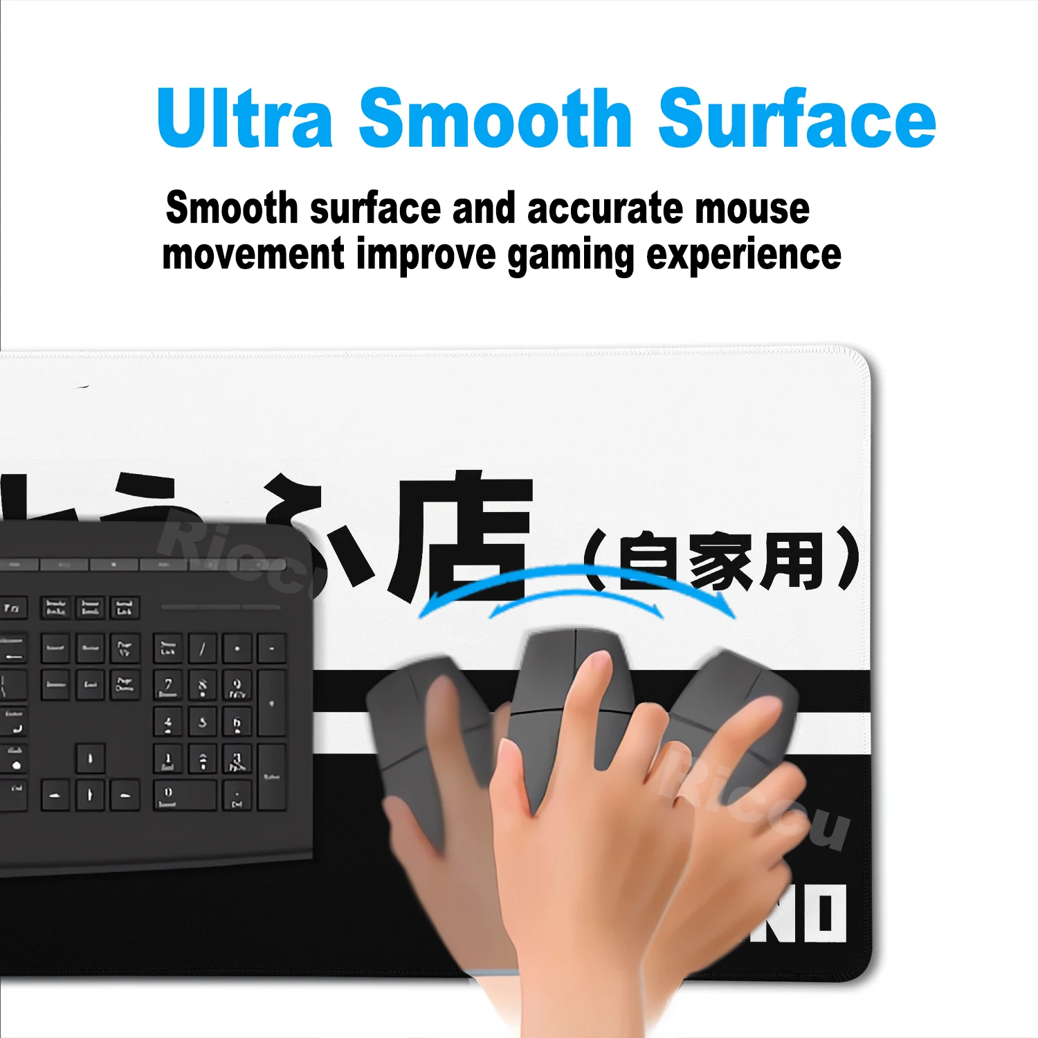 Anime I-Initial D AE86 Mauspad, großes Anti-Rutsch-Mauspad, genähte Kanten, Schreibtischzubehör, XXL-Gaming ​   Tastaturpad 900x400mm