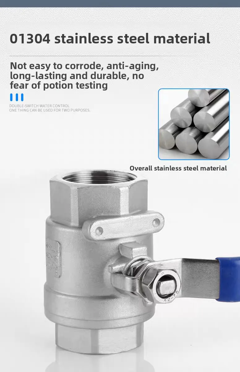 304 stainless steel two-piece ball valve 1/2\ 