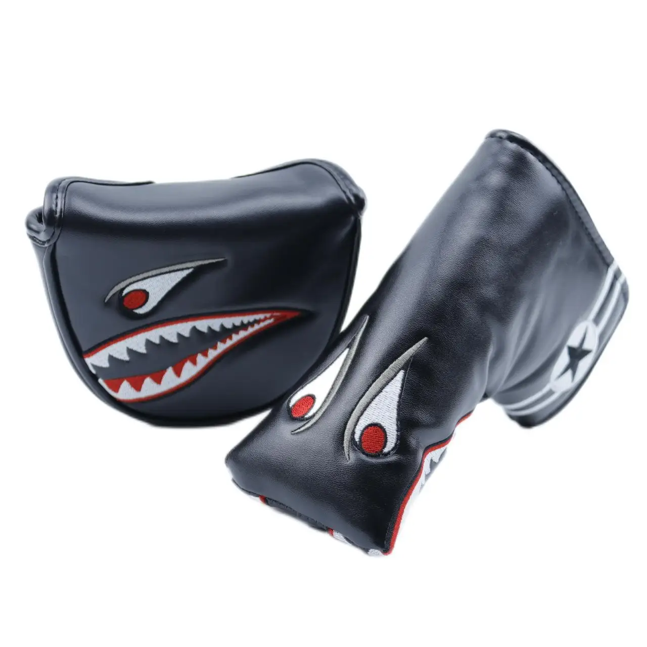 

Полукруг Shark, чехол для клюшки, защитный чехол для гольф-клуба, наппа, материал из искусственной кожи, трансграничный хит продаж, тренажер для гольфа