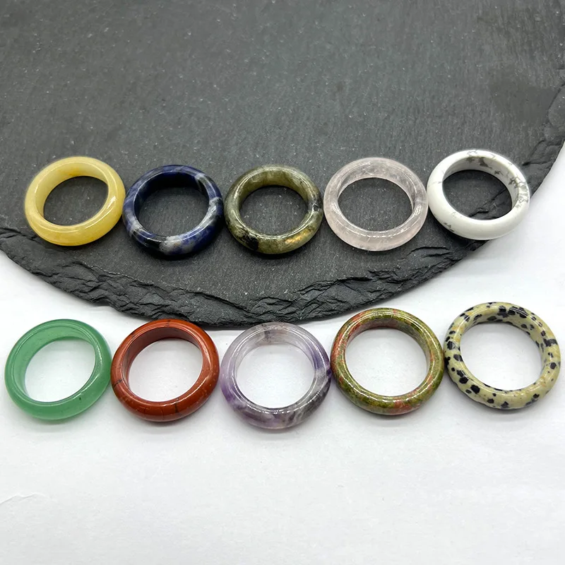 Natuurlijke Kristal Steen Agaat Handgesneden Ring Amethisten Quartz Mode-sieraden Liefhebbers Geluk Vinger Ringen Sieraden Accessoires Cadeau