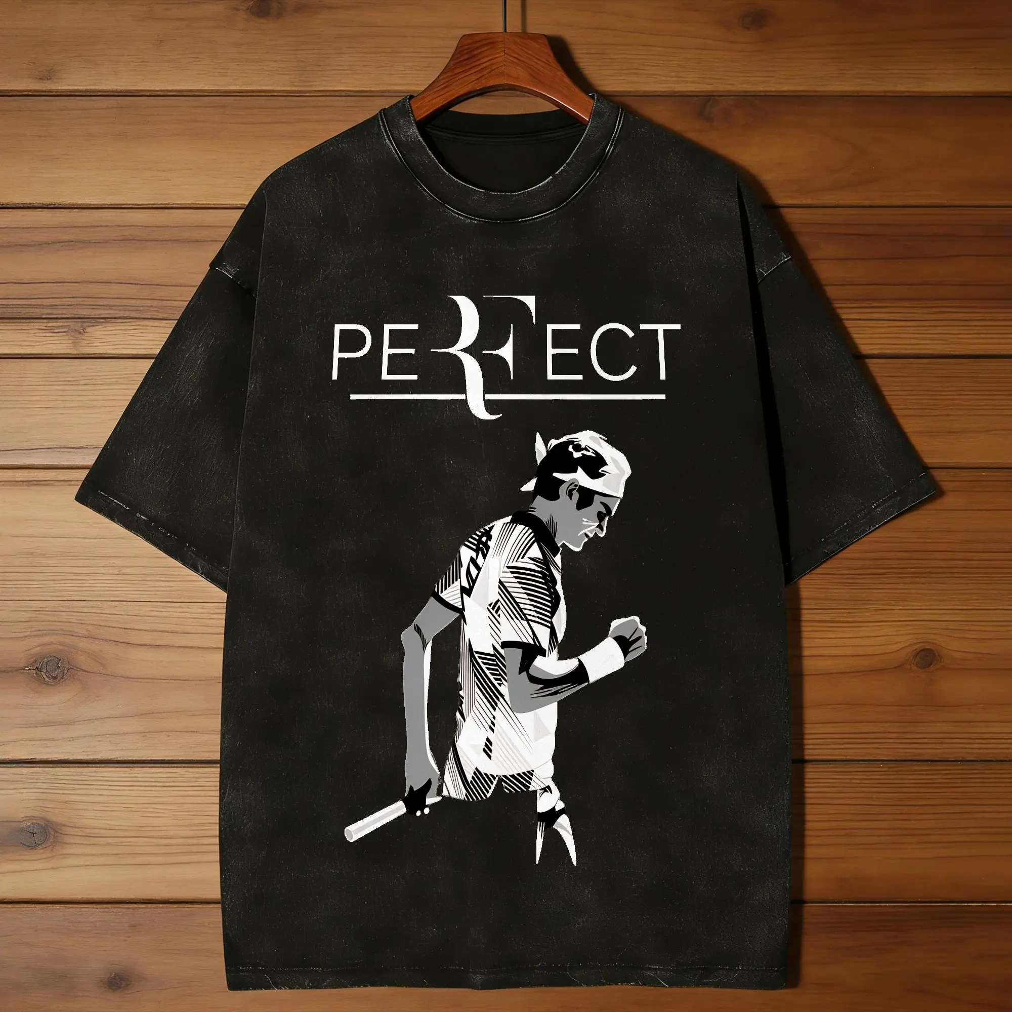 Men Women T Shirt RF Roger Federer That Washed T Shirts Harajuku  Beach Tees Vintage Printed Cotton Clothing Gift Idea