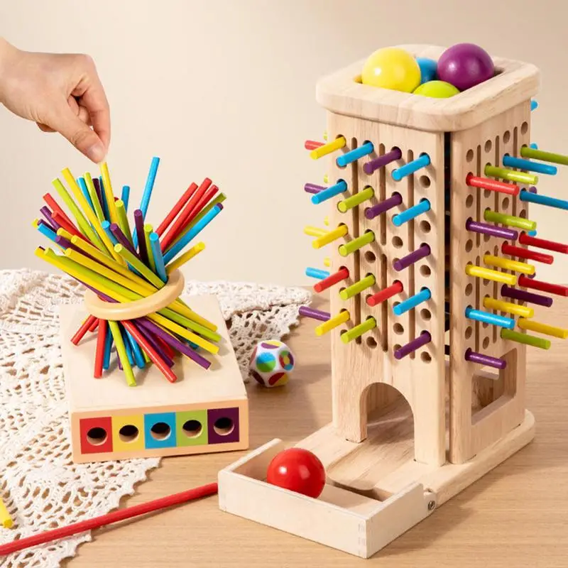 

Colorful Wooden Sticks Dice Game Early Educational Development Fine Motor Skills Sticks Stacking Board Game Activities for kids