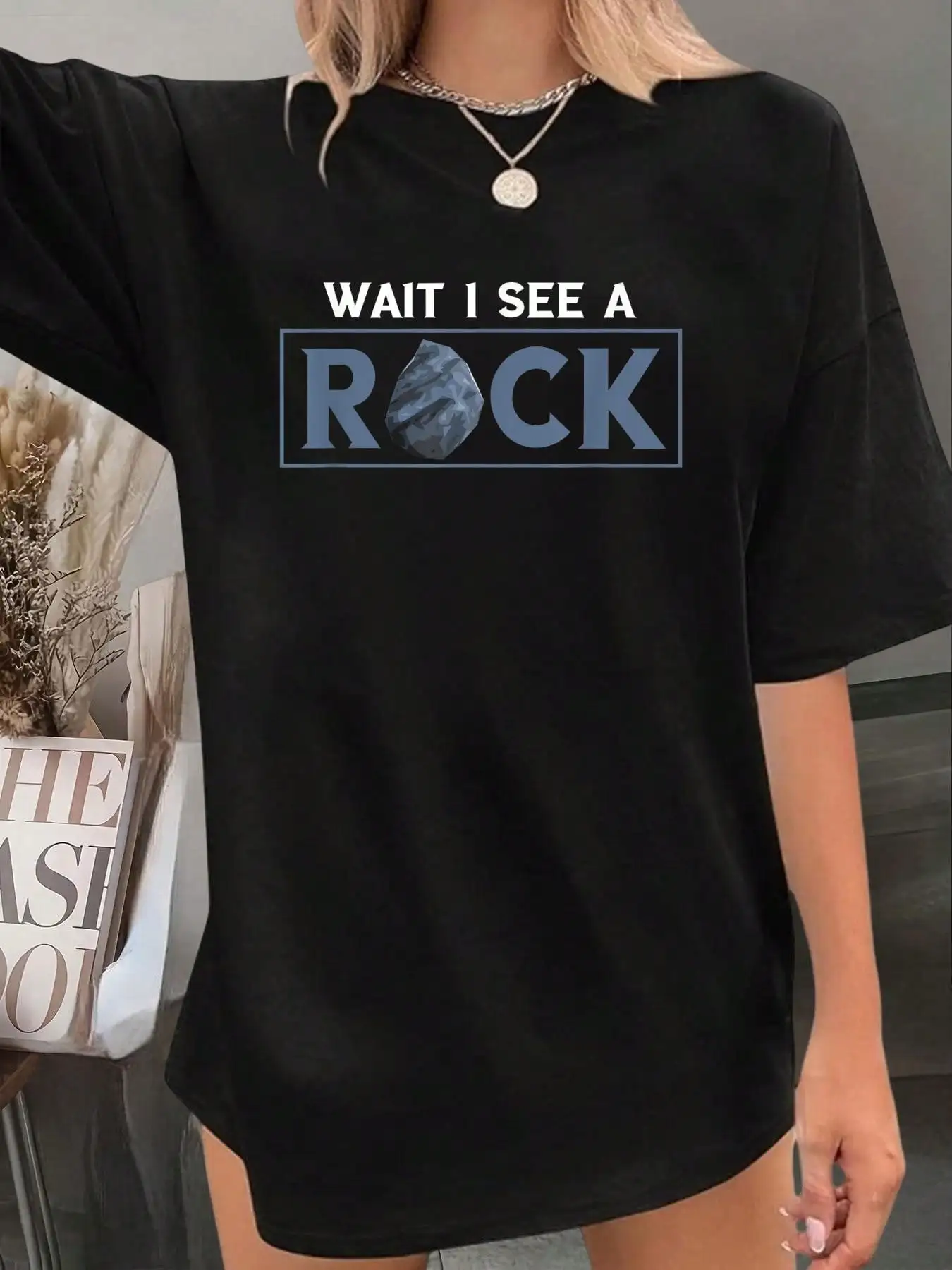 Wait I See Rock Mineral Collecting Geologist Rock Collector T-Shirt - Graphic Tees Festival Outfits For Women, Tops For Summer, Top De Mujer Women Summer Clothes