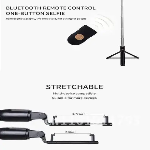 K07 Wireless Bluetooth-compatible Selfie Stick Foldable Mini Tripod Expandable Monopod with Remote Control for IOS Android