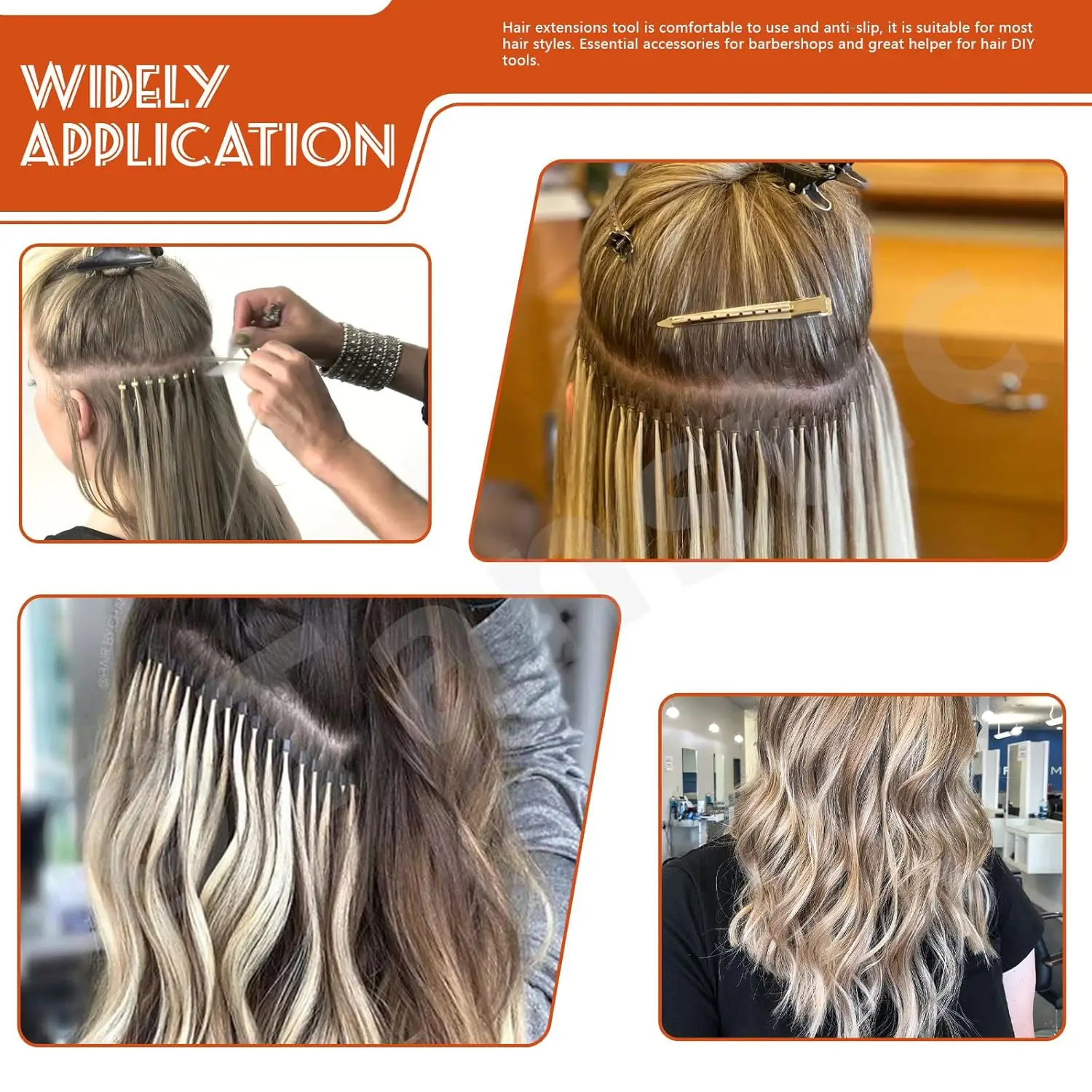 طقم وصلات الشعر، بما في ذلك 1000 قطعة 5 ألوان خرزة وصلات الشعر مع كماشة الشعر، وحلقة خطاف السحب وإبرة هدية عيد الميلاد