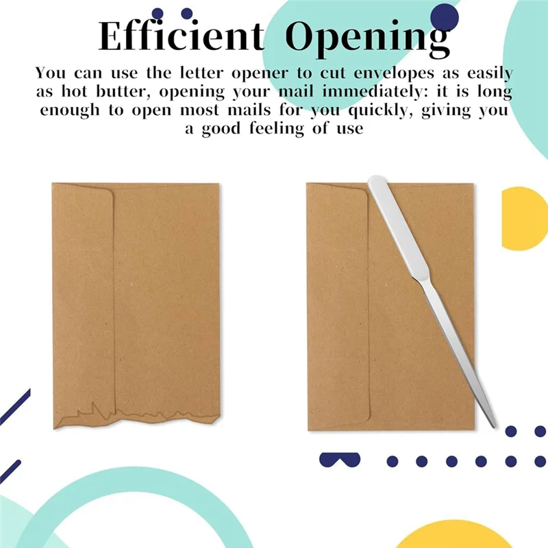 AED5-4 Pieces Letter Opener Knife Stainless Steel Envelope Opener Knife For Opening Envelopes, Parcel, Boxes