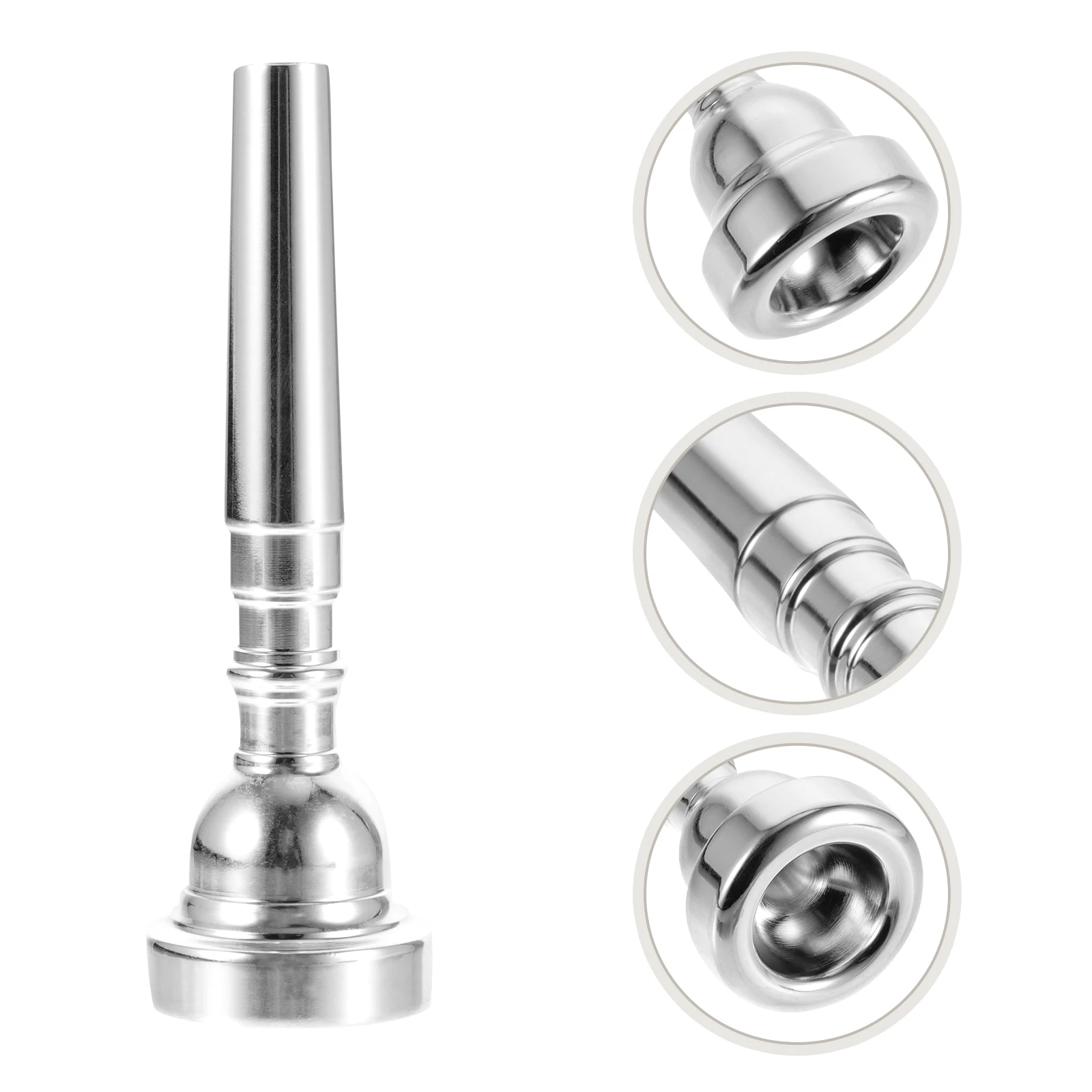 

Silver Plated Trumpet Mouthpiece Durable Smooth Tone For Beginners Replacement Brass Instrument Accessory Practice Gift Part